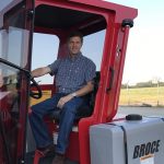 CEO Alan Vance sits in the new cabbed BW-260 sweeper